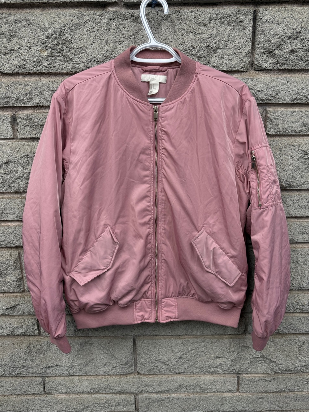 H&M Dusty Rose Bomber Jacket